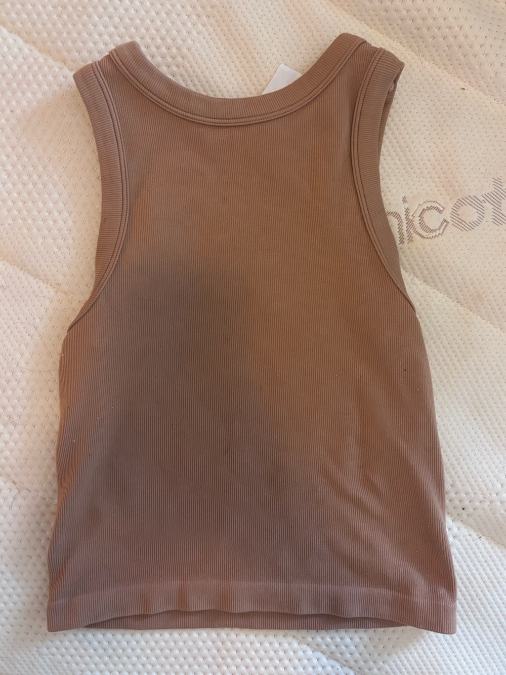 Tan bloom Seasons small medium ribbed tank